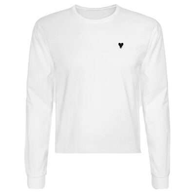 Heart Crop Top Manga Larga Blanco Miniatura